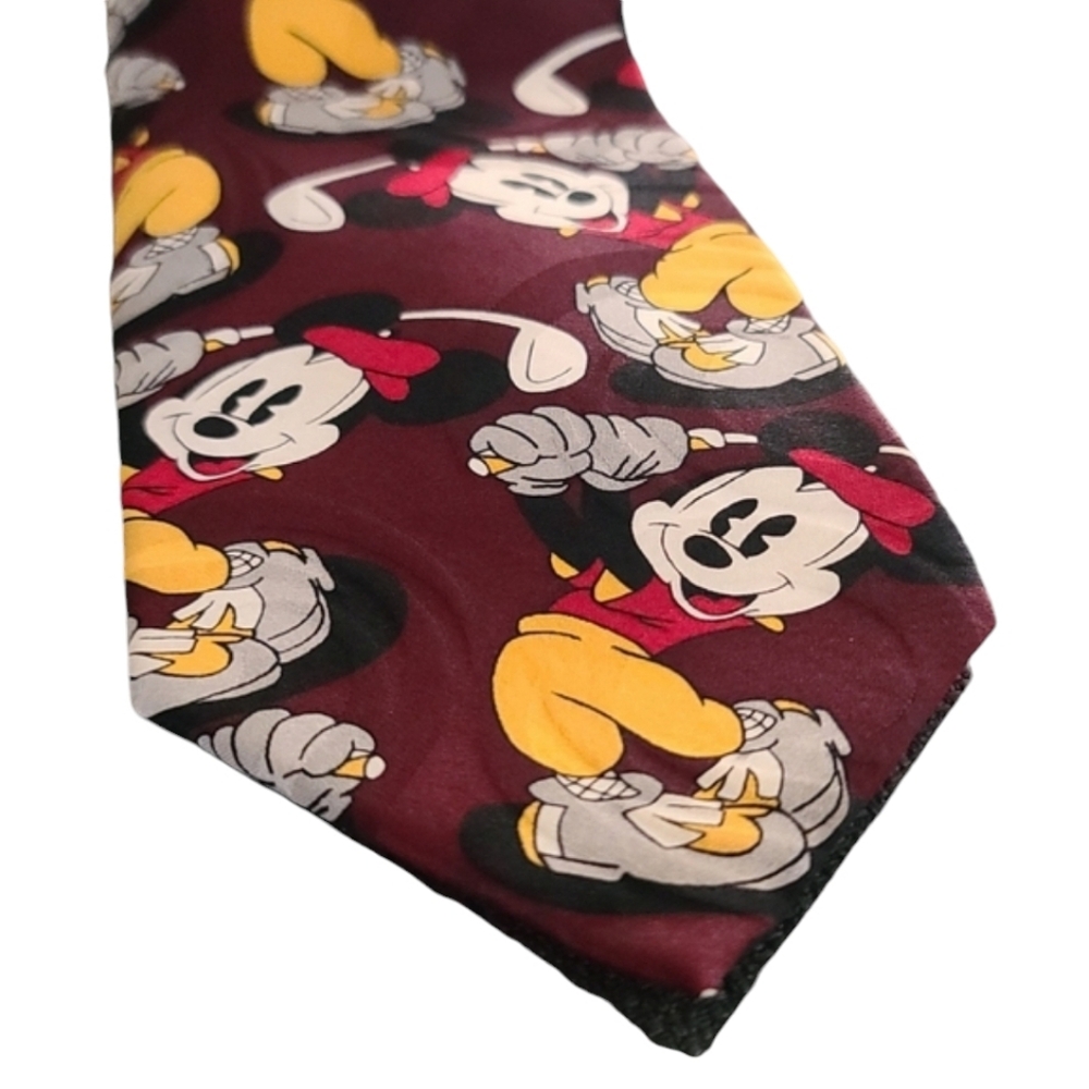 Vintage Cervantes Disney Mickey Mouse Silk Suit Tie Golfing Golfer Golf - Picture 1 of 12